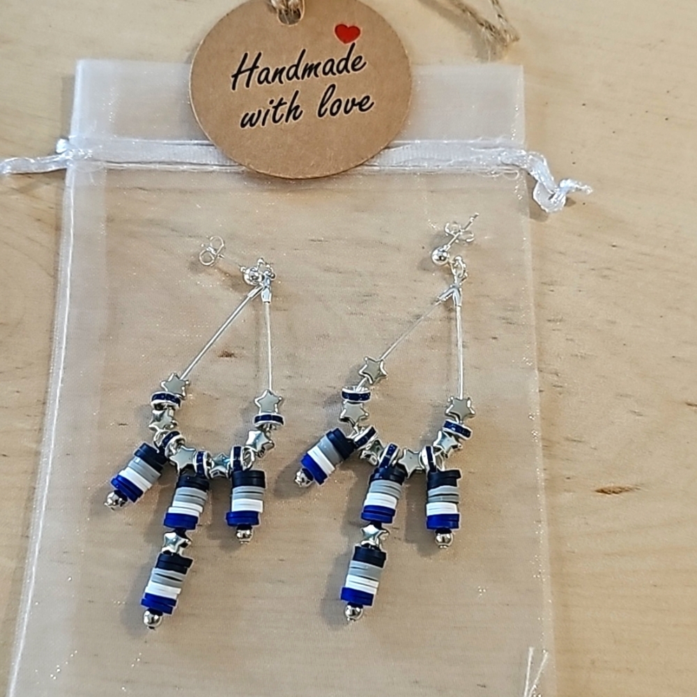 Handmade Dallas Cowboys themed earrings